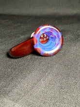 Load image into Gallery viewer, 14mm Purple &amp; Red Honeycomb Attached Screen Bowl Slide
